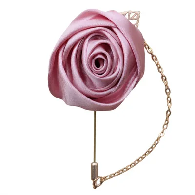 Pink Цветок нагрудный знак брошь модельер ручной Для мужчин Твердые розы нагрудный знак брошь для мужской костюм аксессуары - Окраска металла: Pink
