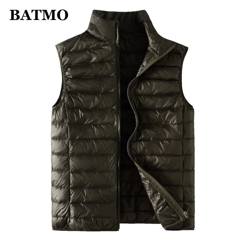 BATMO 2019 new arrival autumn high quality 80% white duck down jackets men's thin Down jacket vest men F77 | Мужская одежда