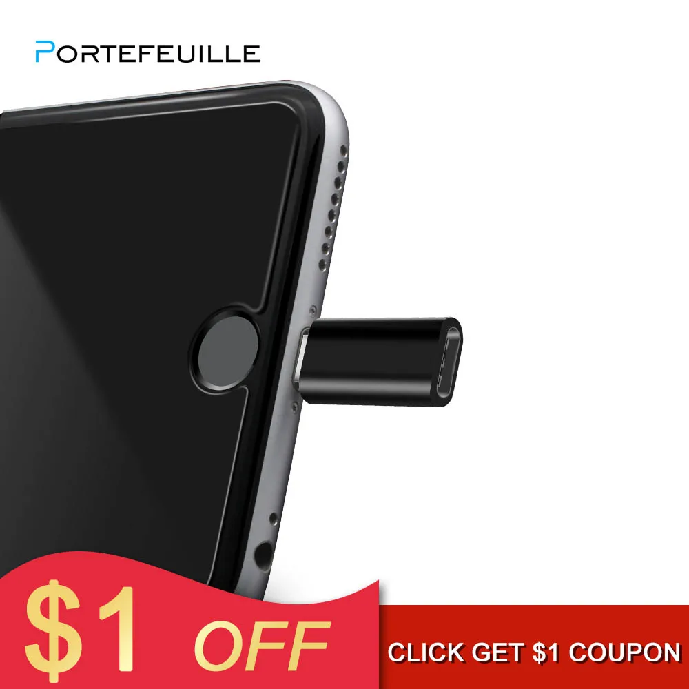 Адаптер кабеля Portefeuile Micro USB для Android iPhone X XS Max XR 5 6 7 8 Plus Connector к порту зарядки pin.