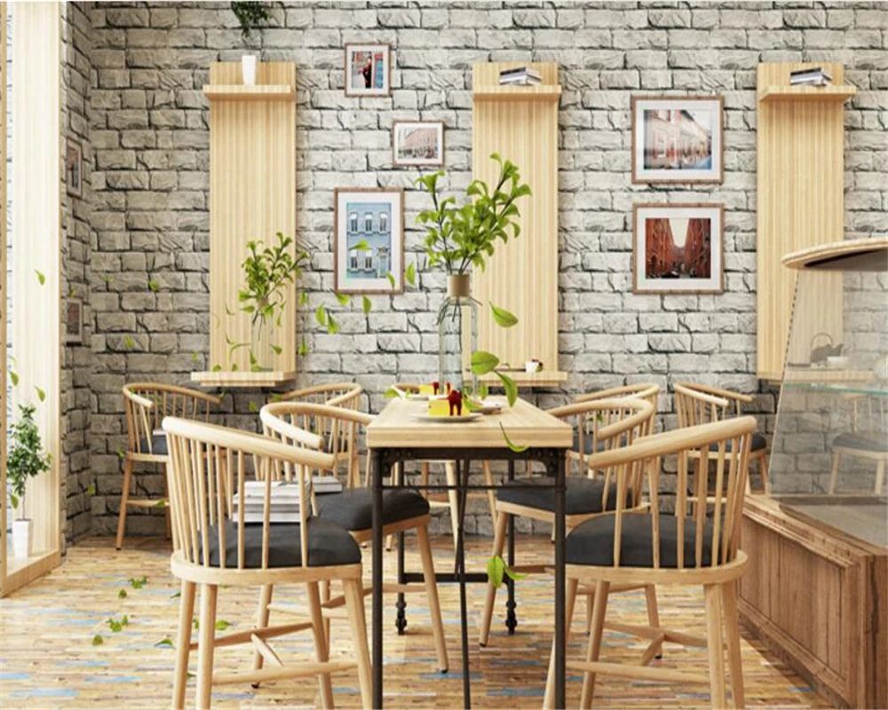 

beibehang Simple high-grade PVC brick wallpapers clothing store hotel background wall imitation 3d wallpaper papel de parede