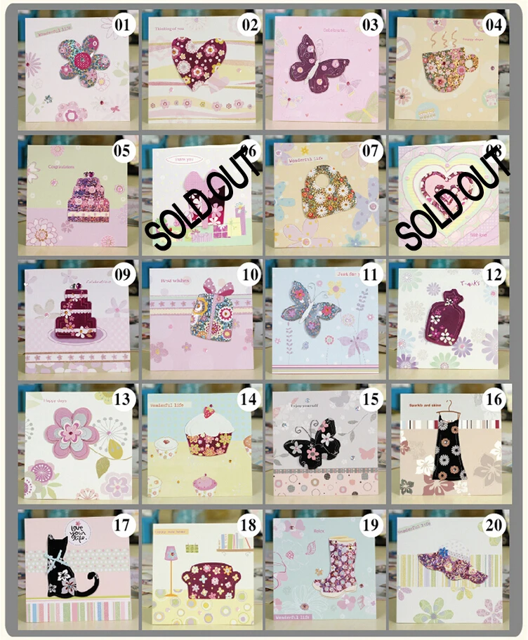 Творческие квадратные блестящие поздравительные открытки ручной работы