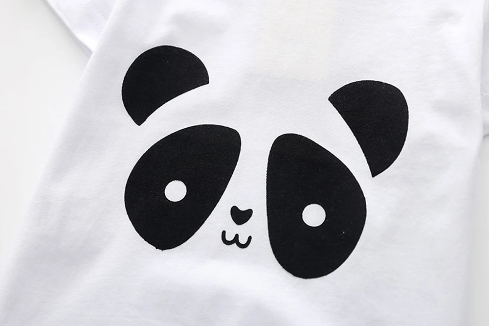 Cotton Baby Clothes Toddler Boy Girl Romper Cartoon Panda And Raindrop Printed Infant Costume Short Sleeve Newborn Jumpsuit | Детская