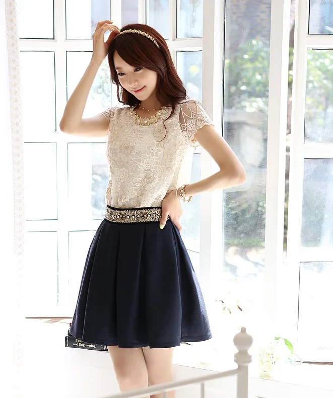 Женская шифоновая блузка с коротким рукавом и вышивкой бисером|female clothing|lace