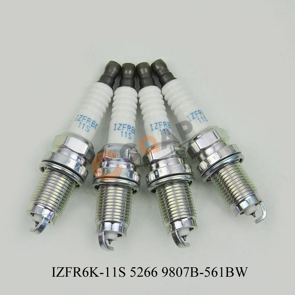 IZFR6K11S-5266 4 шт./лот иридиевая Свеча зажигания IZFR6K-11S 9807B-561BW IZFR6K-11 IZFR6K-13 ILZKR7B-11S SXU22HCR11S SILZKR7C-11S для Honda Accord - Цвет: IZFR6K11S-5266