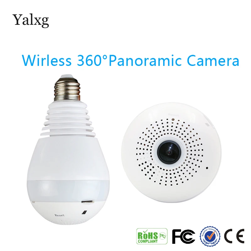 1080P H.264 HD Wifi лампа светильник камера видеонаблюдения рыбий глаз датчик движения Led