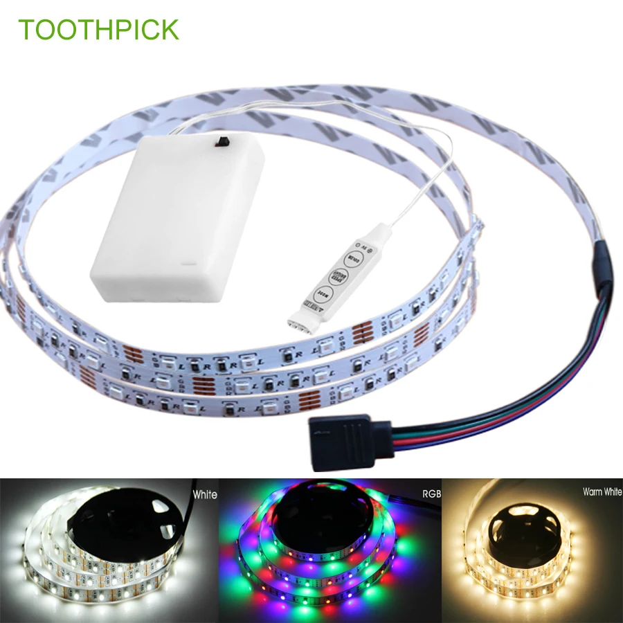 Светодиодные ленты 4 5 В Батарея Powered свет IP65 Водонепроницаемый 3528 5050 SMD 2 м 1