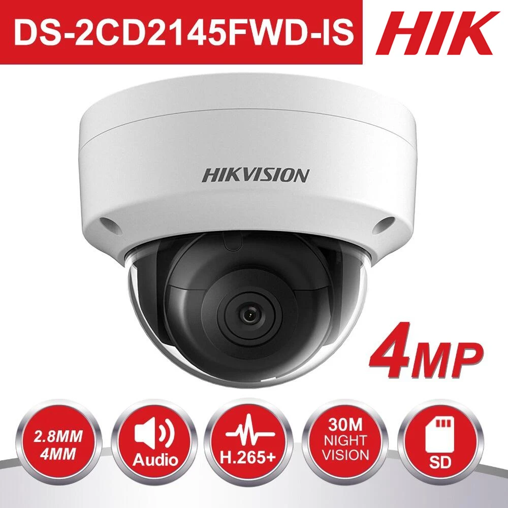 HIK PoE IP камера наружная DS 2CD2145FWD IS 4 МП CMOS IR колпак CCTV безопасности 30 м ночная версия