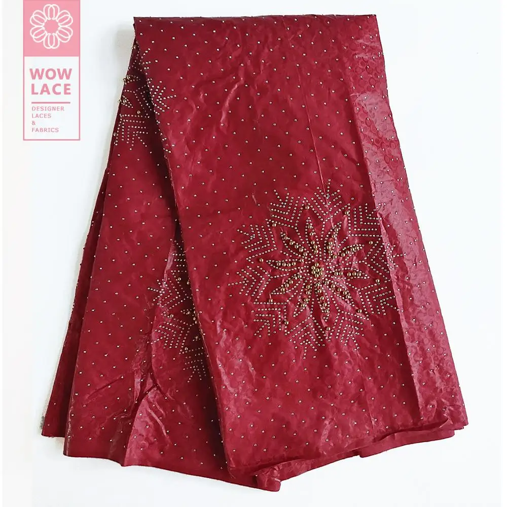 Модные красные камни базин богатые ткани 2019 высокое качество жаккардовый узор