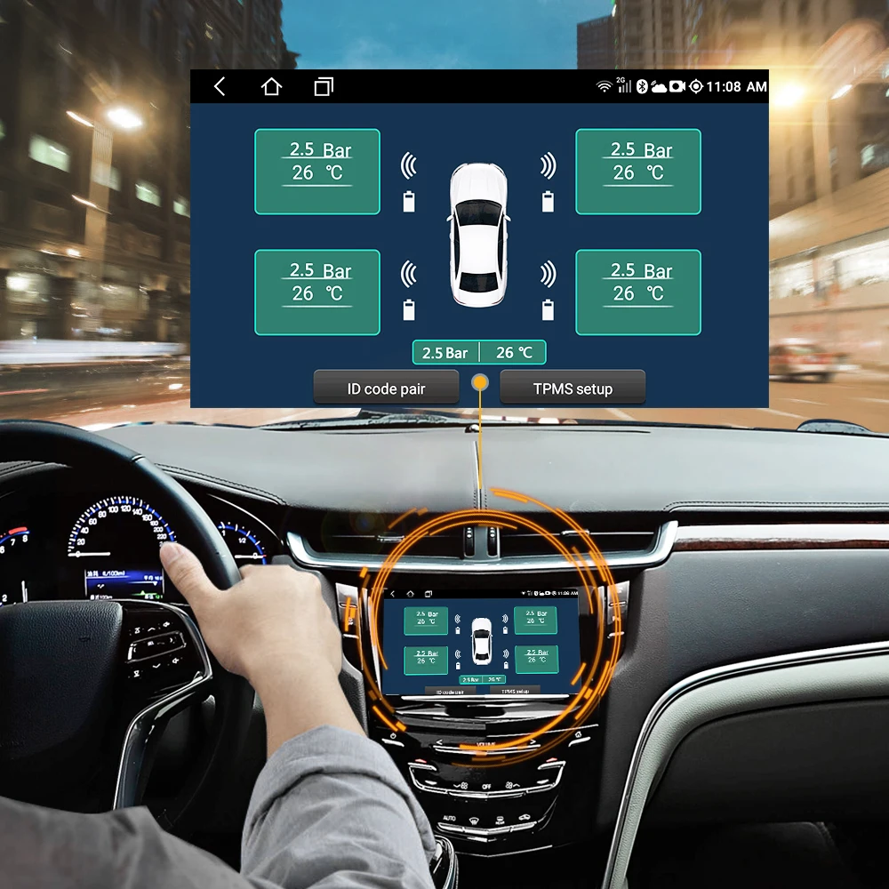Система контроля давления в шинах Deelife TPMS Android USB для автомобильного Радио
