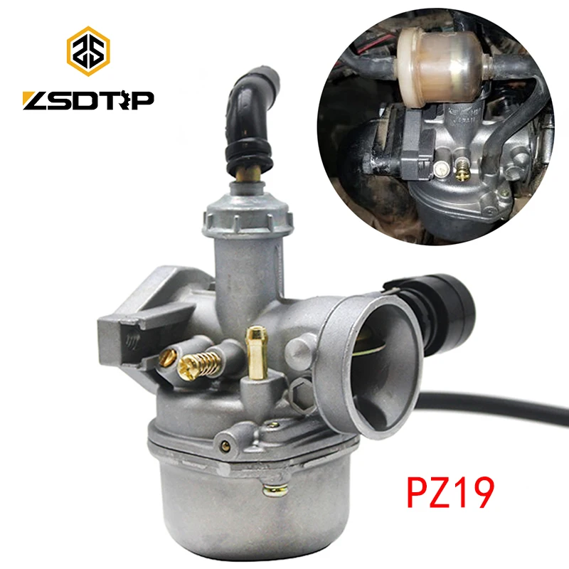 

ZSDTRP PZ19 Cable Choke Carburetor 50cc 70cc 90cc 110cc 125cc ATV Quad Dirt Bike 19mm Carb Buyang Coolsport Lifan Tank SUNL Baja