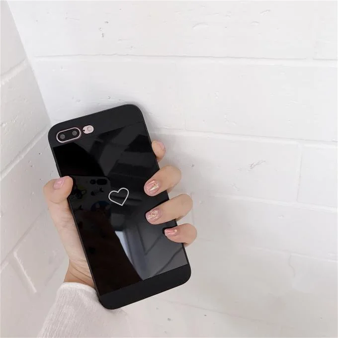 Милый зеркальный чехол Gimfun с сердечком для IPhone 7 7plus 6s 6 plus мягкий из ТПУ X гладкой