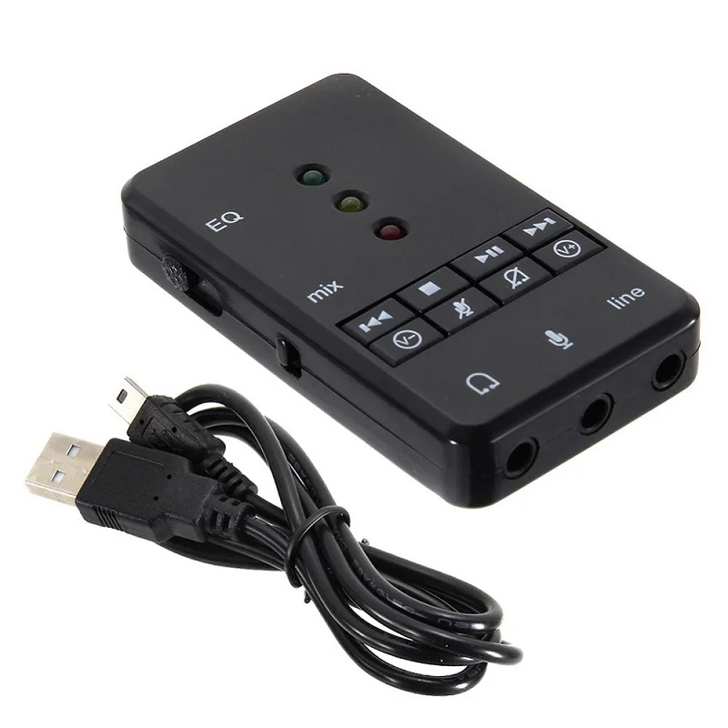 AMKLE внешняя звуковая карта USB 7 1 канал 3D аудио адаптер 3 5 мм гарнитура микрофон