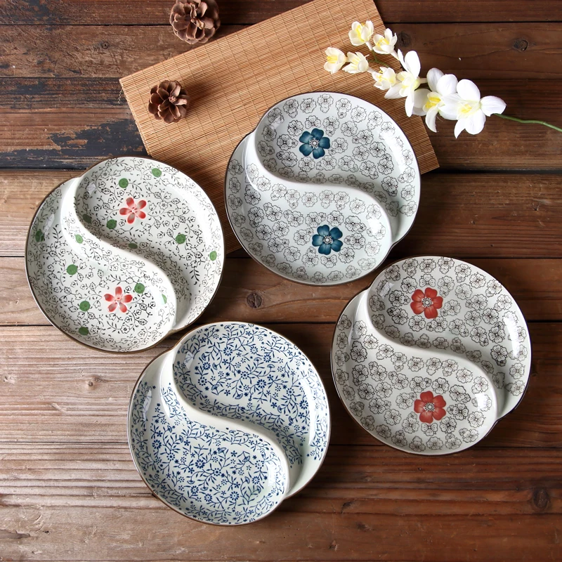 Миски Детские и Таблички Наборы для ухода за кожей Керамика суши стол тарелку 8.5