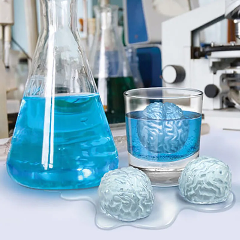 4 ячеек творческий мозг лед решетки Большой Ice Cube Силиконовые формы лоток