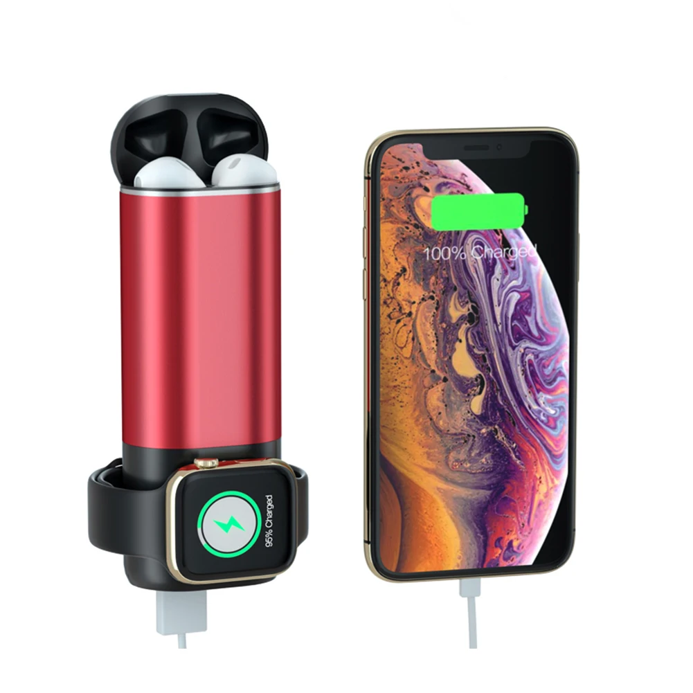 QI Беспроводной Зарядное устройство Мощность Bank зарядное для iPhone X XS MAX XR Apple Watch