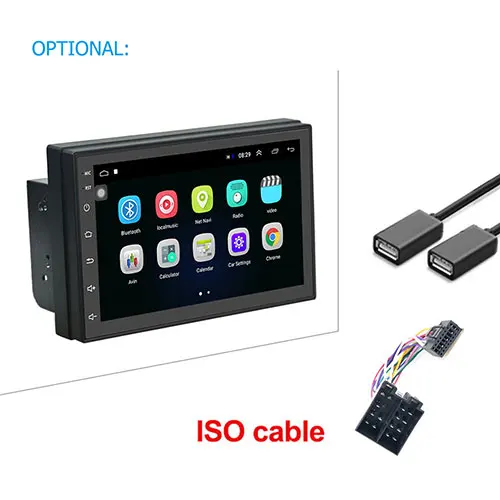 ISO Cable Camecho Android 8,1 2 Din Автомобильный Радио Мультимедиа Видео плеер Универсальный Авто Стерео gps карта для Volkswagen Nissan Kia Toyota - Цвет: ISO Cable