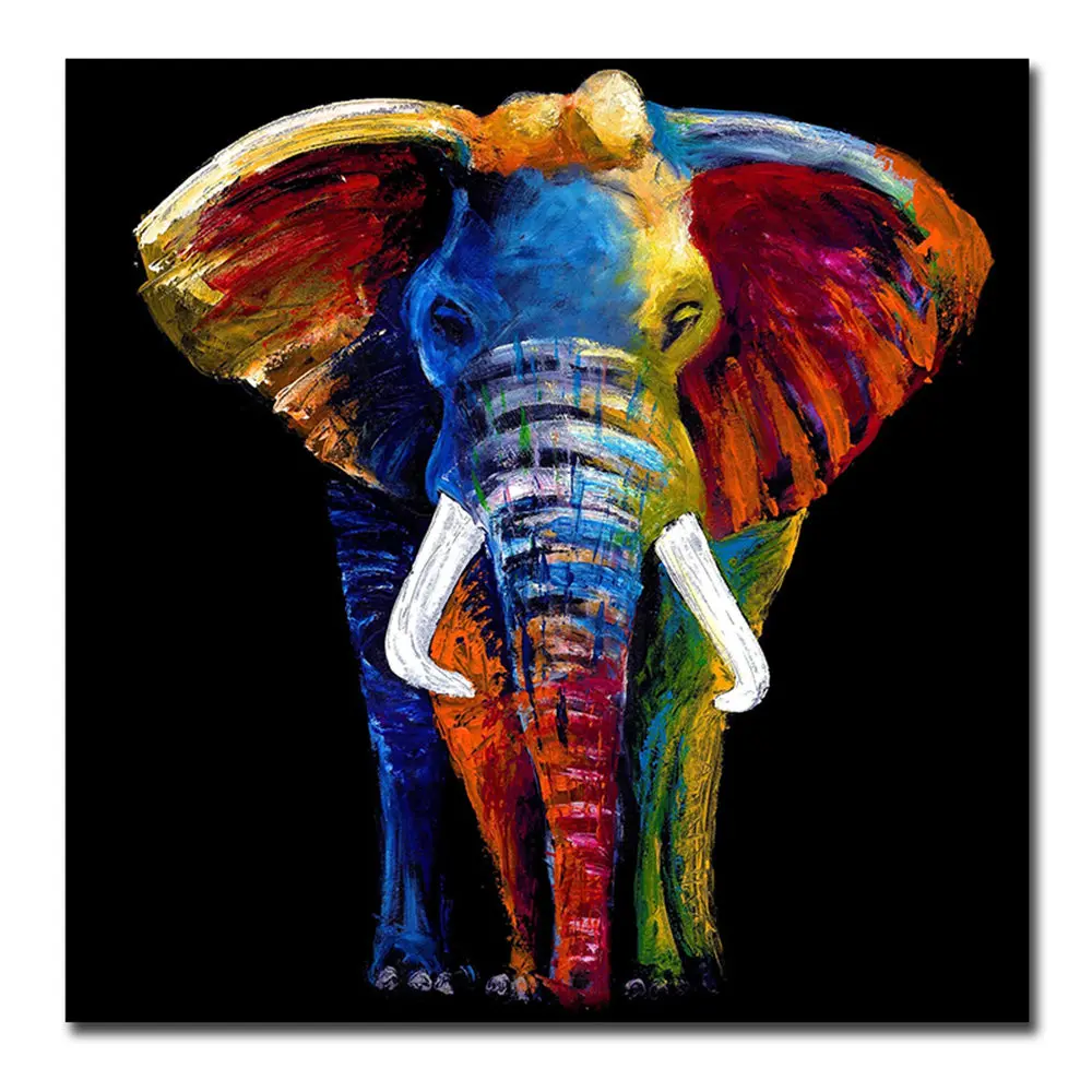 Черные африканские настенные картины с классическим животным принтом на холсте