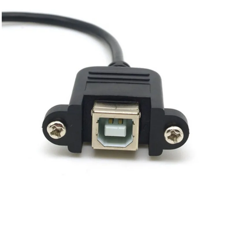 

90 Degree Left Angled Micro USB 5pin Male to USB B Female Panel Mount Type Cable 20cm with Screws