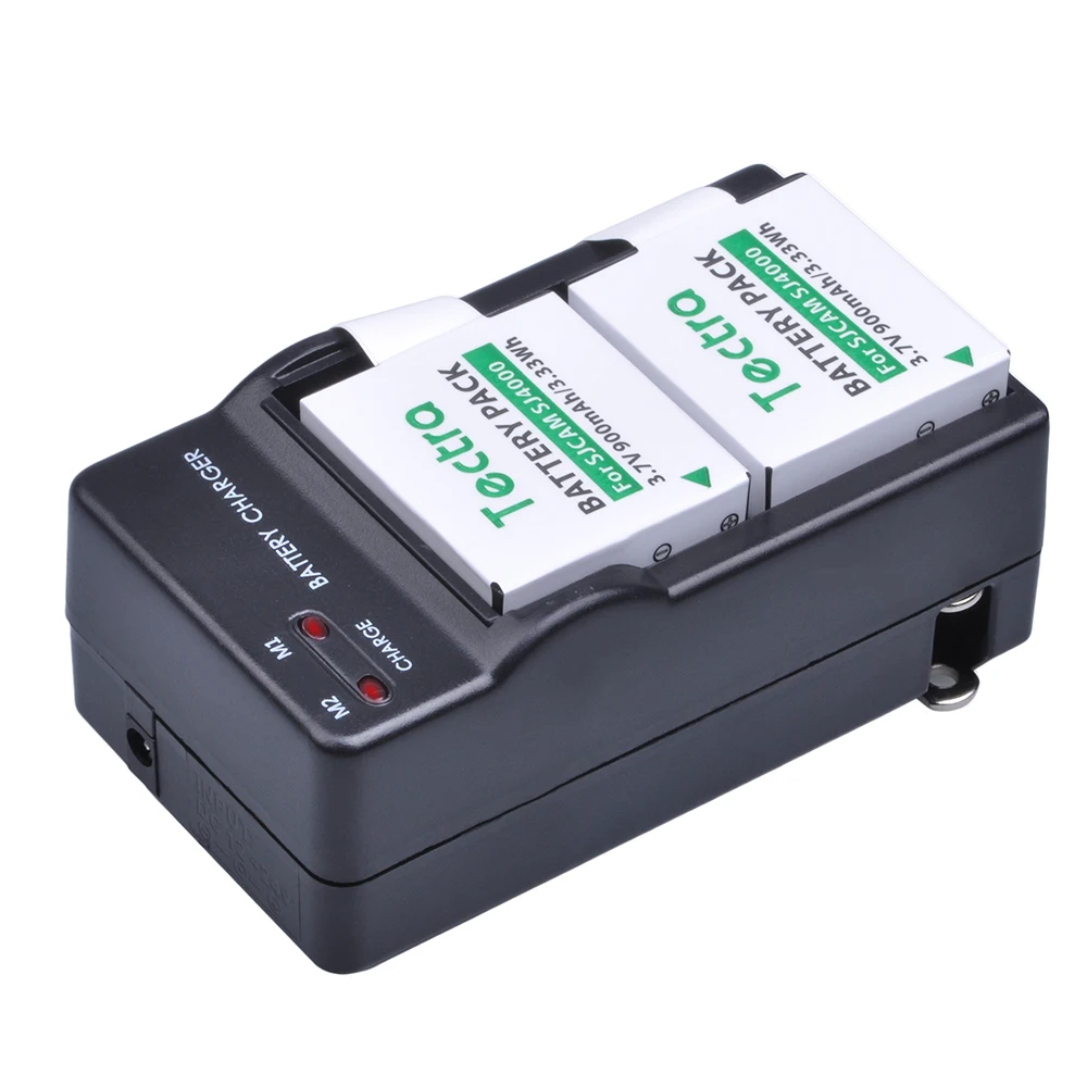 Tectra 2Pcs SJCAM SJ4000 Battery +Dual Charger US/EU for SJ 5000 SJ6000 SJ7000 SJ8000 SJ9000 SJM10 Sports Camera | Электроника