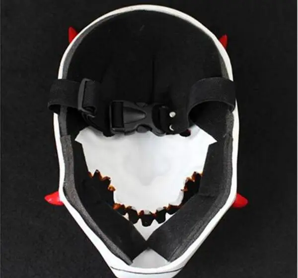 New version OW Soldier Genji Skin Oni Mask Halloween Fancy Ball Mask Prop Collection Cosplay Game Watch Pioneer evil ghost mask images - 6