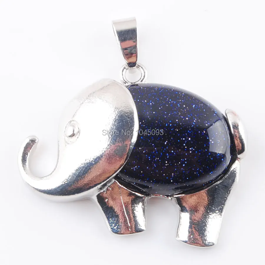 YOWOST Energy Cute Elephant Pendants for Child Jewelry Chakra Natural Gem Stone Tiger Eye Pink Quartz Lapis Lazuli QBN370 |