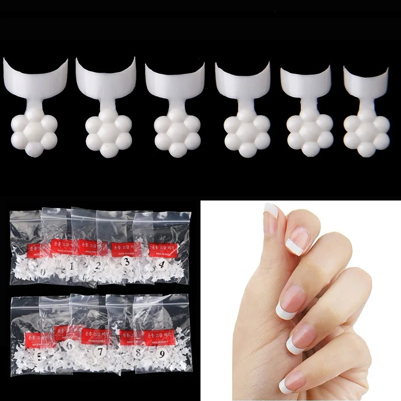 

500pcs/pack White French Style False 10 size Acrylic Nail Art Tips Manicure UV Gel Decoration