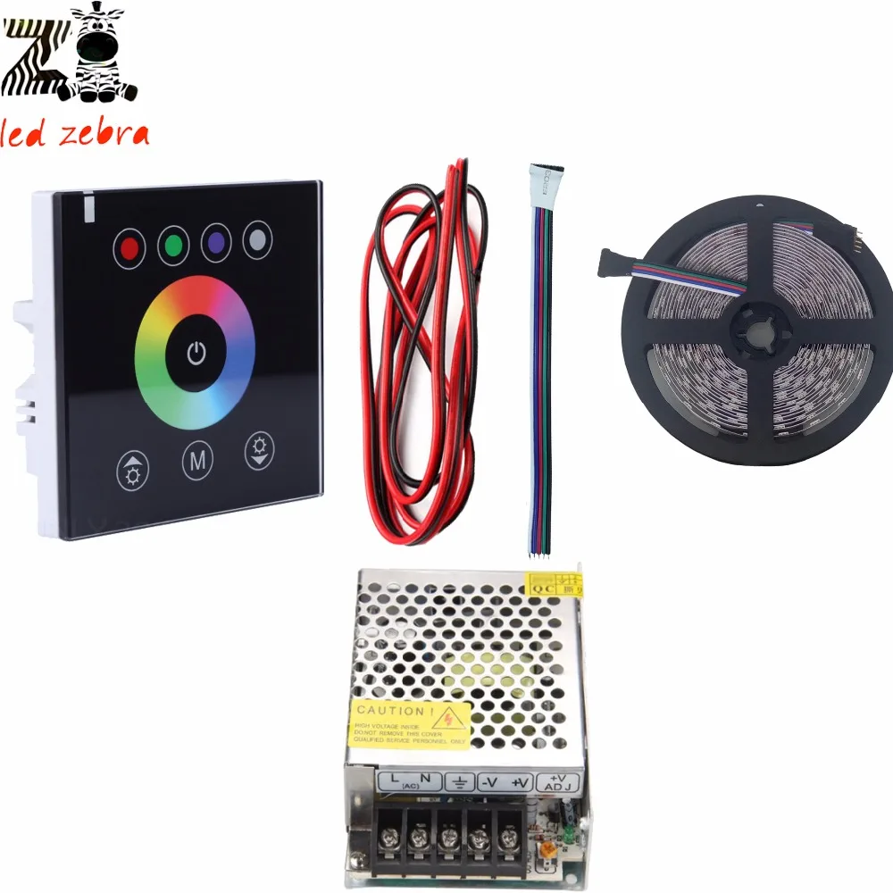 5 м ~ 15 5050SMD rgbw rgbww Светодиодная лента + черная светодиодная Сенсорная панель