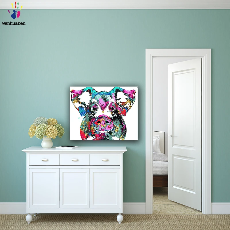 DIY картинки для раскраски по номерам с colorsCute абстрактные свинья рисунок живописи