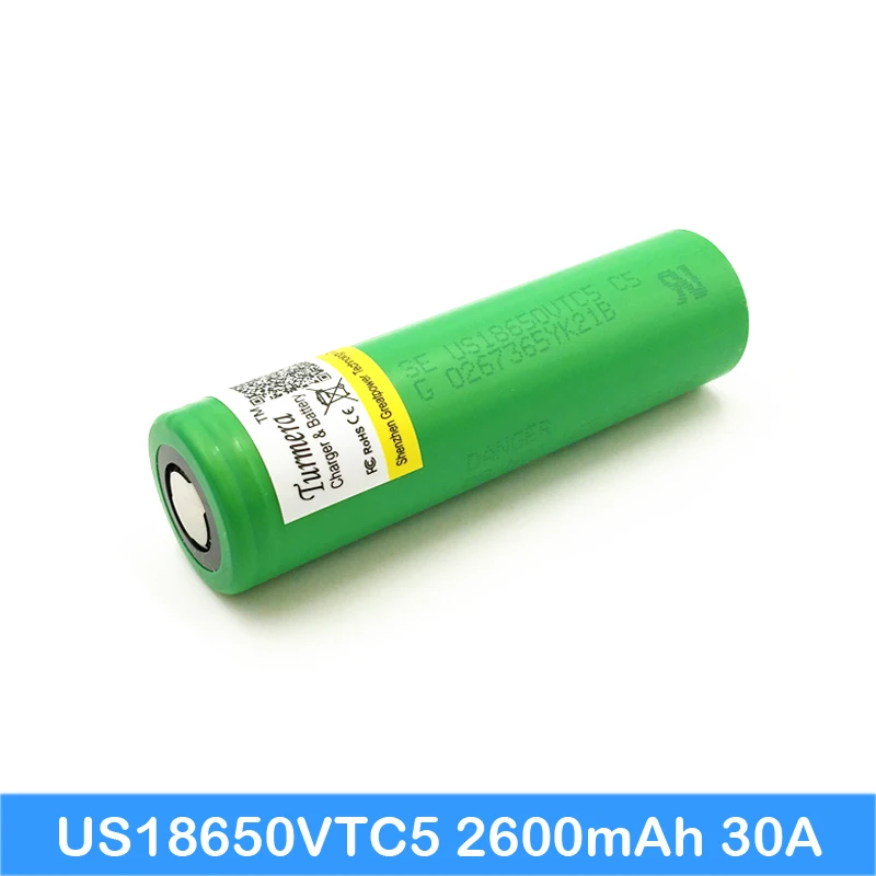 100% оригинальный 30A разрядка 3 7 V US18650 VTC5 2600mAh перезаряжаемые батареи для