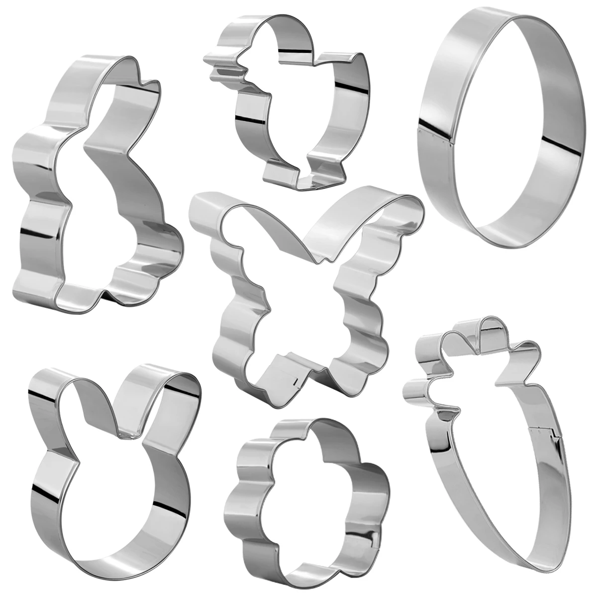 Yacq Пасхи для нарезки печенья в виде Set 7pcs Bunny яйцо с цветами из искусственного меха
