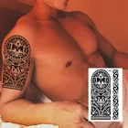 1 шт., новая модель 24, тату, большой корпус, рукава, временная тату-наклейка, поддельные тату, для мужчин, Индийский тотем, Орел, Булл, черная тату