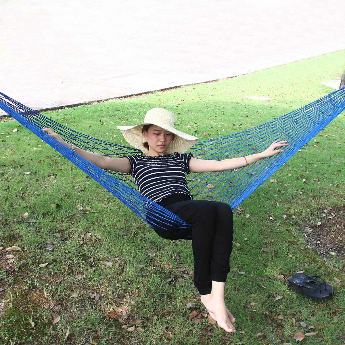 Лидер продаж многоцветный сетчатый гамак для кемпинга на открытом воздухе