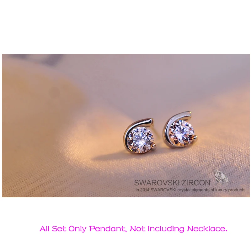 Женские серьги гвоздики с кристаллами 1 комплект|silver plated jewelry|plated jewelrystud earrings |