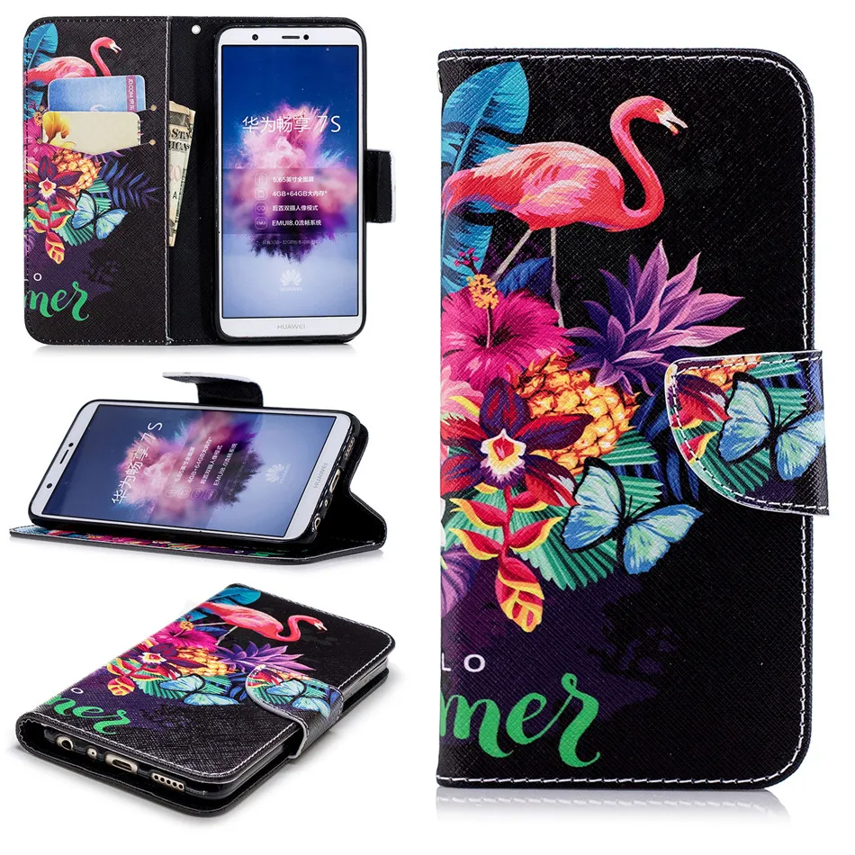 

Card Slot Cover Case For Huawei Enjoy 7s Nova 3i P10Lite P30 P20 Pro Honor 10 Lite 8C 7X 8 Capa Wallet Leather Fundas Coque D07Z