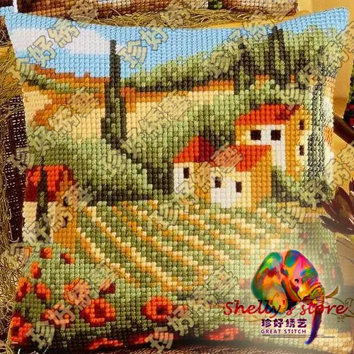 Поделки пряжи вышивка крестом комплект подушку наволочка DIY рукоделие