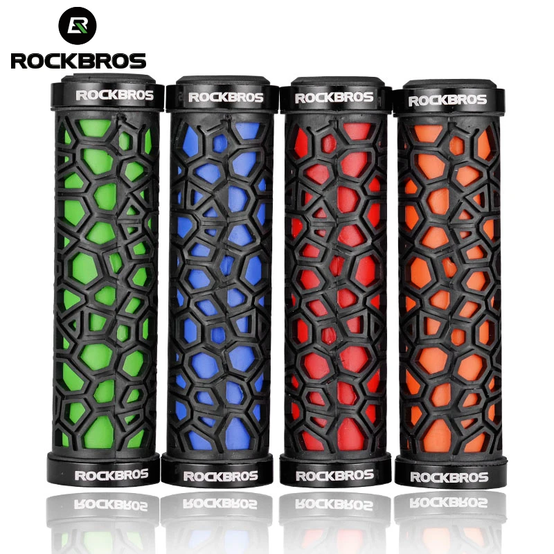 

ROCKBROS Bike Handlebar Bike Grips MTB Road Bicycle Handlebar Rubber Lock-on MTB Grips Shock-absorbing Cycling Handlebar 5Colors