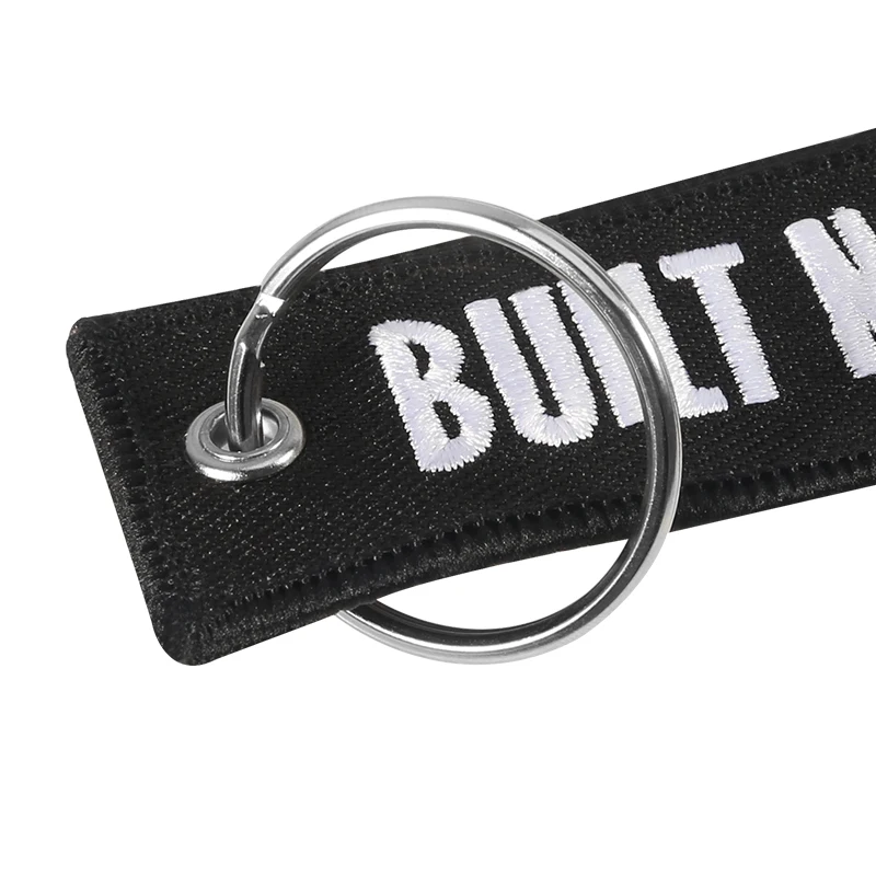 

3pcs Motorcycle Keychain Embroidery Key Ring BUILT NOT BOUGHT Key Chain for Cars Gifts OEM Key Keychains Fashion Jewelry