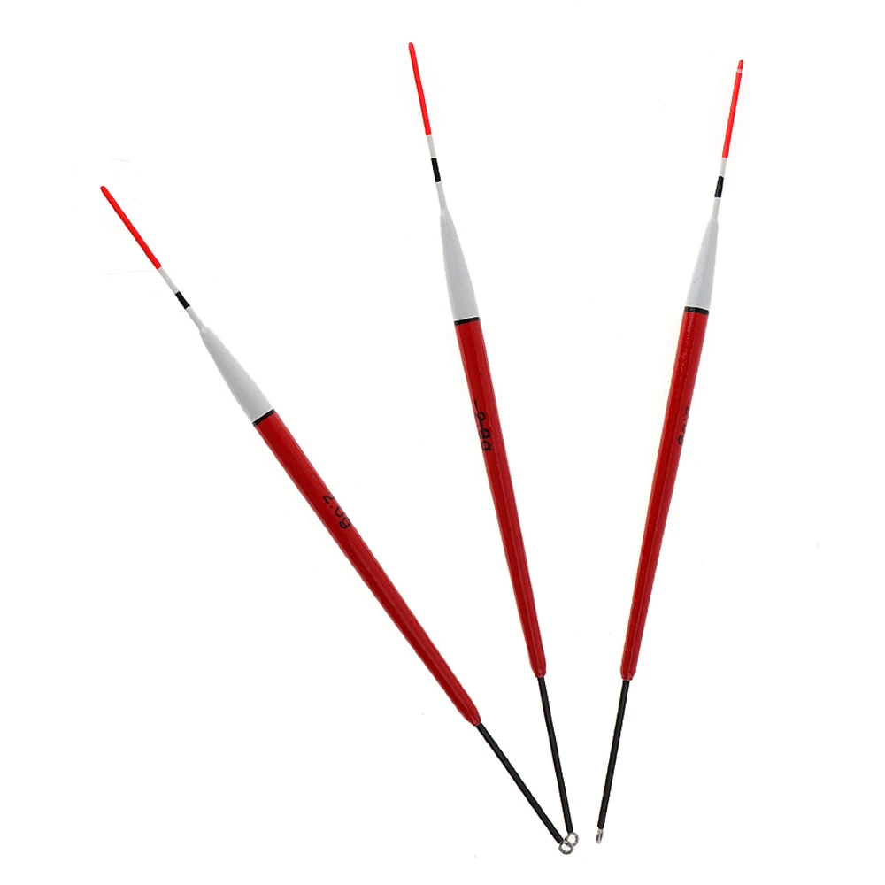

10pcs/lot Red Fishing Floats 2g Lightweight Balsa Wood Buoy Set Professional Fishing Tackle Tools