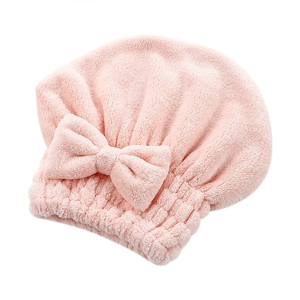 Мультяшная микрофибра тюрбан для волос шапка для быстрой сушки волос обернутое полотенце шапочка для купания - Цвет: Pink