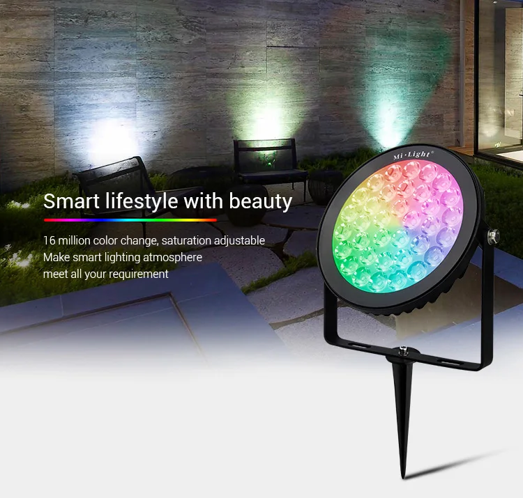 Mi Light RGB + CCT светодиодный светильник для сада Открытый водонепроницаемый 9 Вт 15