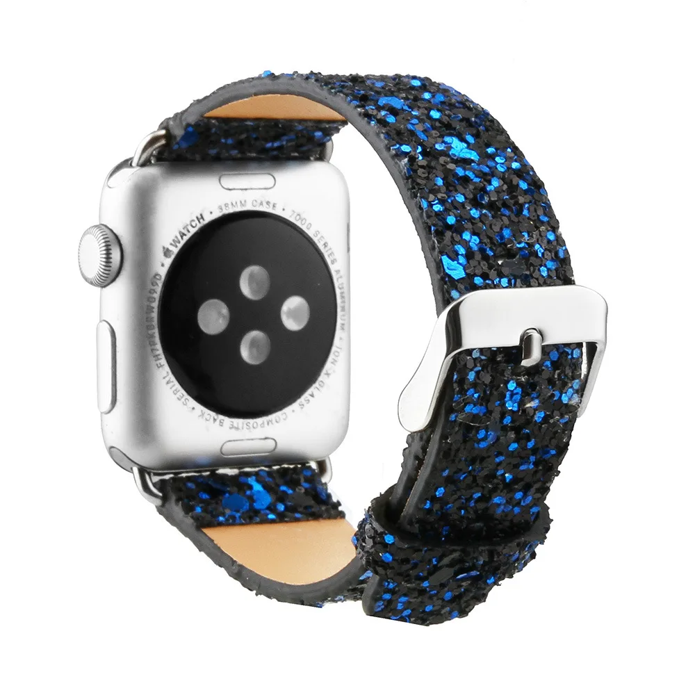 Модный женский Блестящий Стильный ремешок с блестками для Apple Watch 38 мм 42 iWatch 40 44