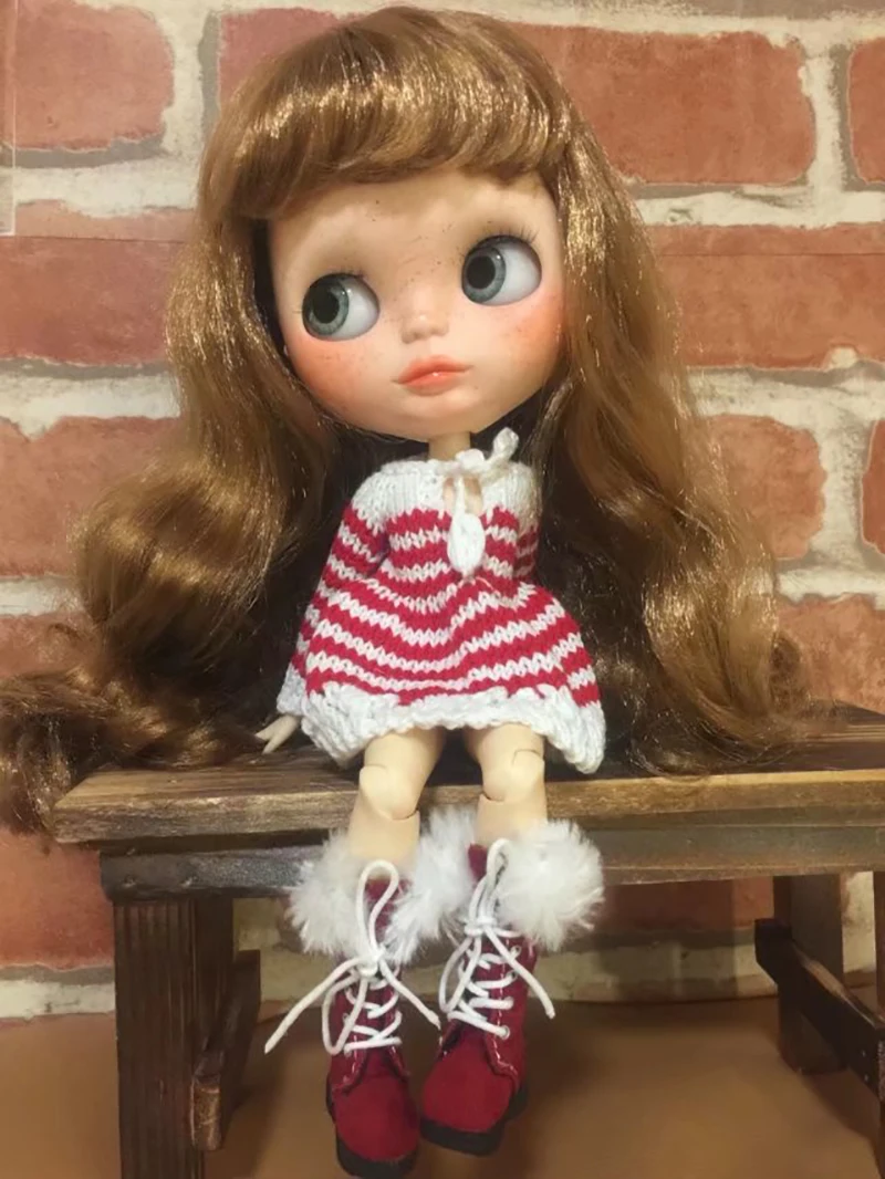 1 пара ботинки мартинсы для кукол Blyth зимние сапоги Azone Licca 1/6 высокие до колена