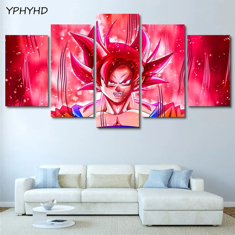 YPHYHD 5 шт. HD мощная Goku современная настенная лампа Художественная печать на холсте
