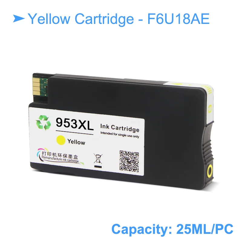 1PC Yellow Cartridge Ocbestjet для hp 953XL 953 XL переработанный чернильный картридж для hp Officejet Pro 7740 8210 8710 8715 8720 8725 8730 8740 E213 - Цвет: 1PC Yellow Cartridge