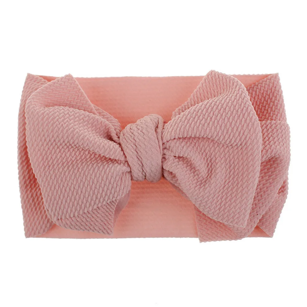 1 шт. для маленьких девочек повязка на голову для ребенка эластичная повязка для головы головные уборы Детская чалма милые Модная Детская повязка на голову Bebek Tokalar - Цвет: Pink