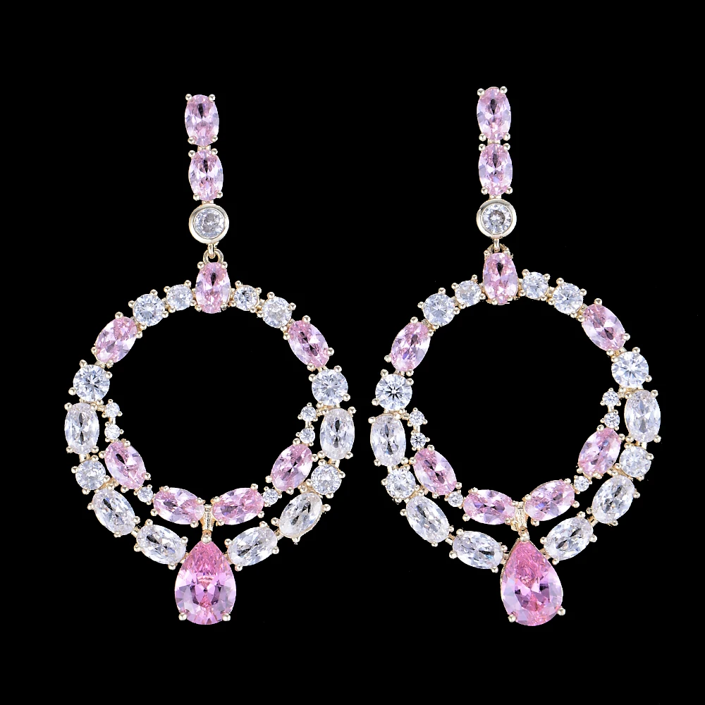 

SisCathy Brand Unique Fashion AAA Cubic Zircon Rhinestone Earrings For Women Bijoux Brincos Women's Valentine's Day Gift