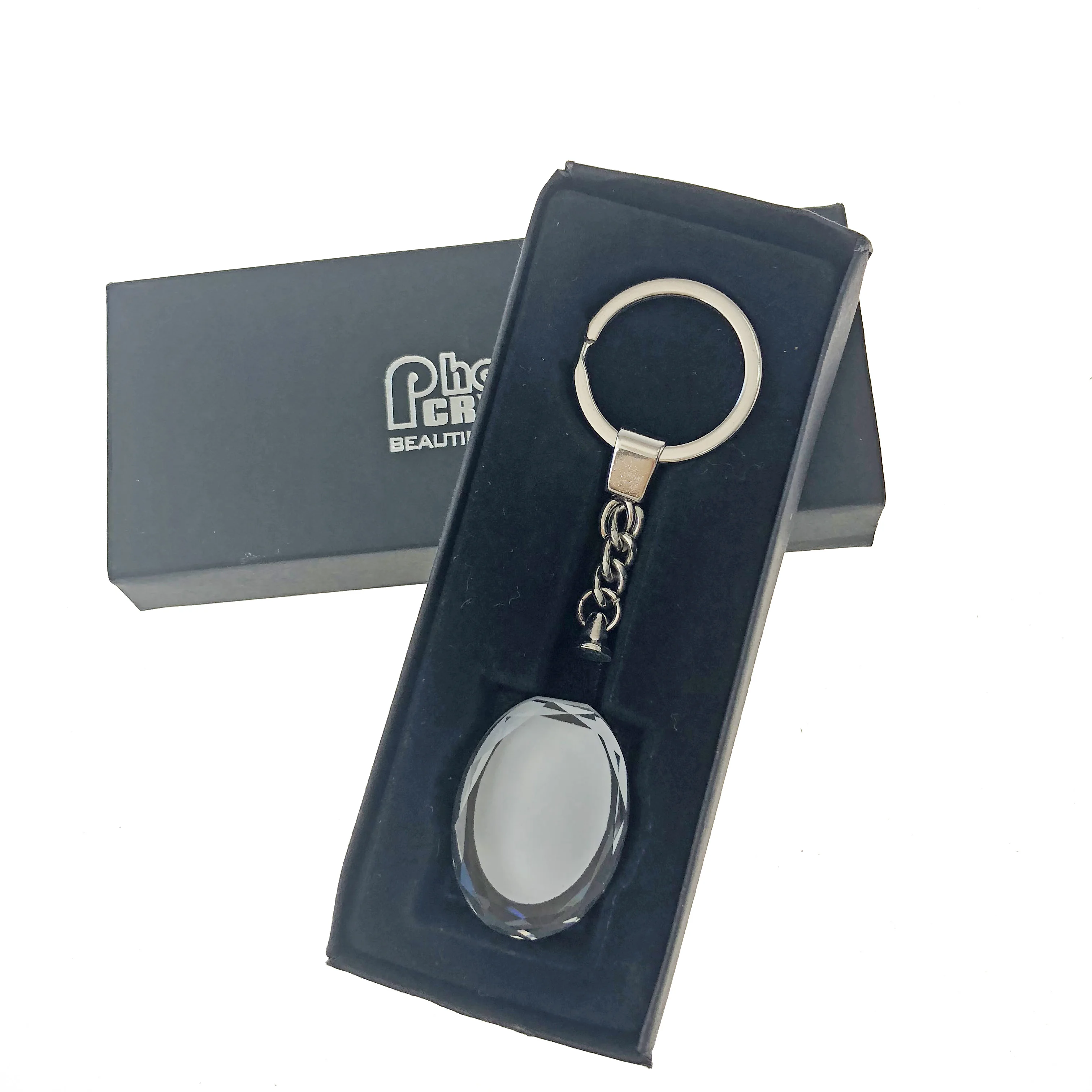 Пустые кольца для ключей с овальным кристаллом пустые термопереводные брелки