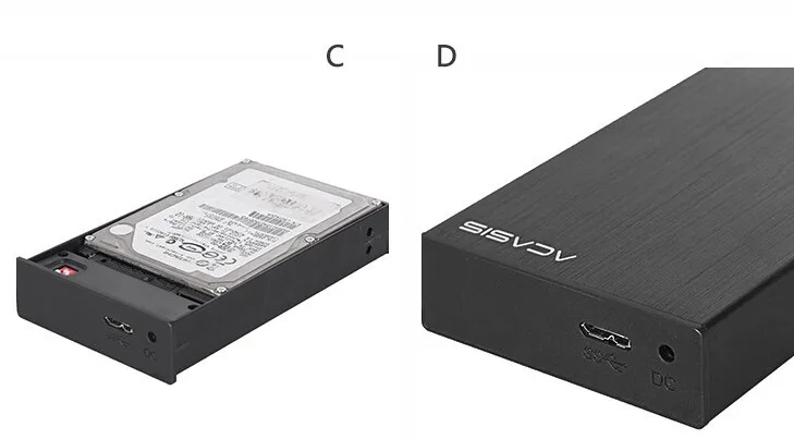 15552TW Acasis DT-S2 алюминиевый 2-отсек USB3.0 2,5 дюймовый двойной жесткий диск Raid корпус Поддержка 2 ТБ HDD RAID0/RAID1/JBOD/SPA