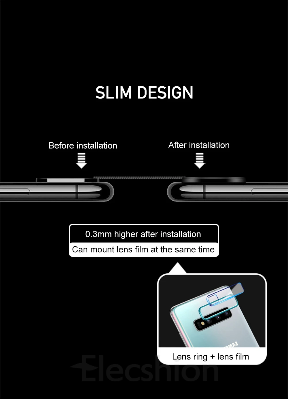 For Samsung S10 Protective Film Tempered Glass For Samsung S10 Plus Protector Phone Camera Lens Back Cover Aluminum Metal Ring