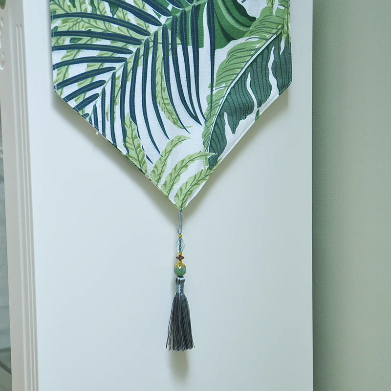 Tropical Rain Forest Plant decorative Cotton TableCloths Palm Leaf Linen cloth Table Runner Placemat for dining table Cloth | Дом и сад
